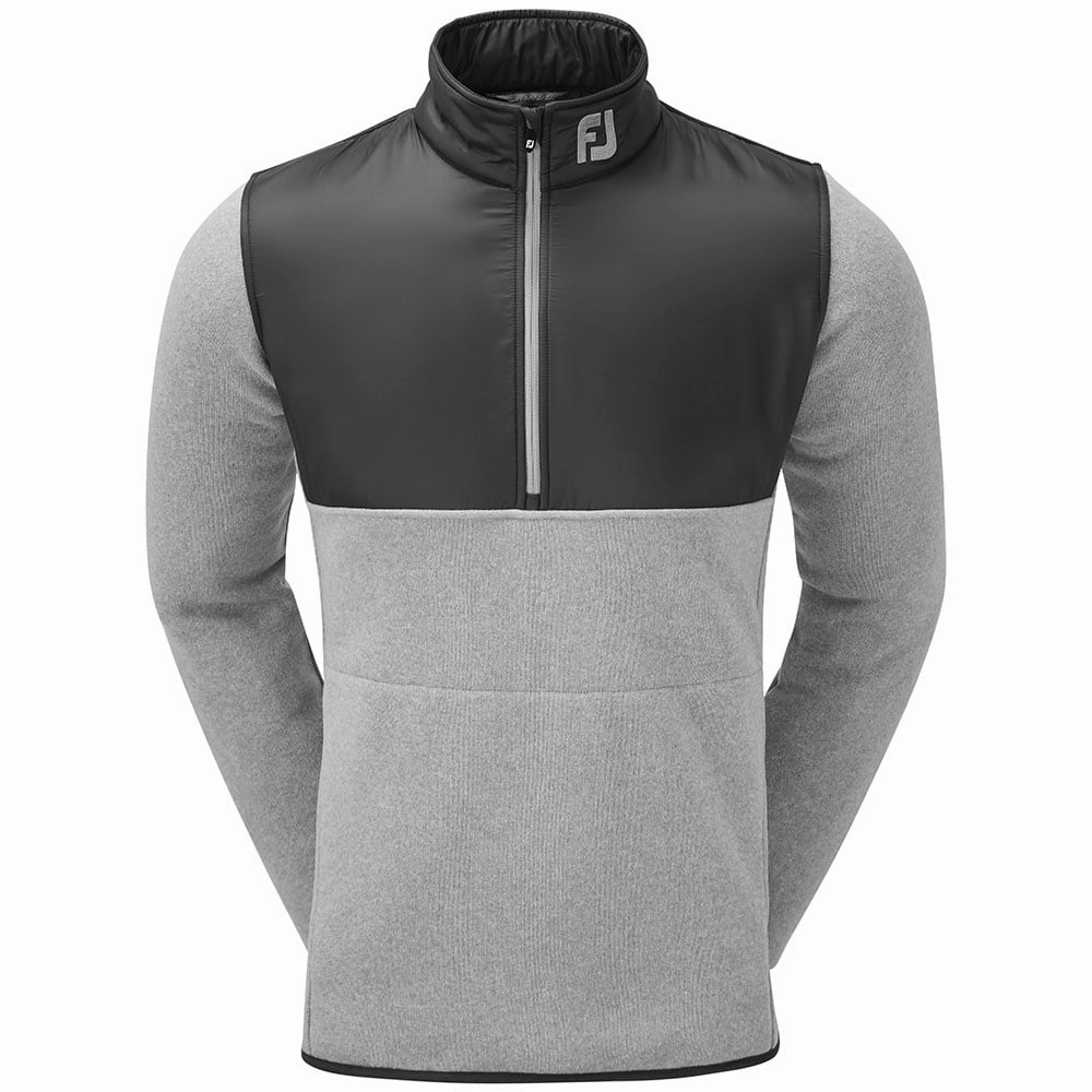 FootJoy Chill-Out Xtreme Sport Fleece Pullover - Heather Grey/Charcoal Cozy Clothing Style