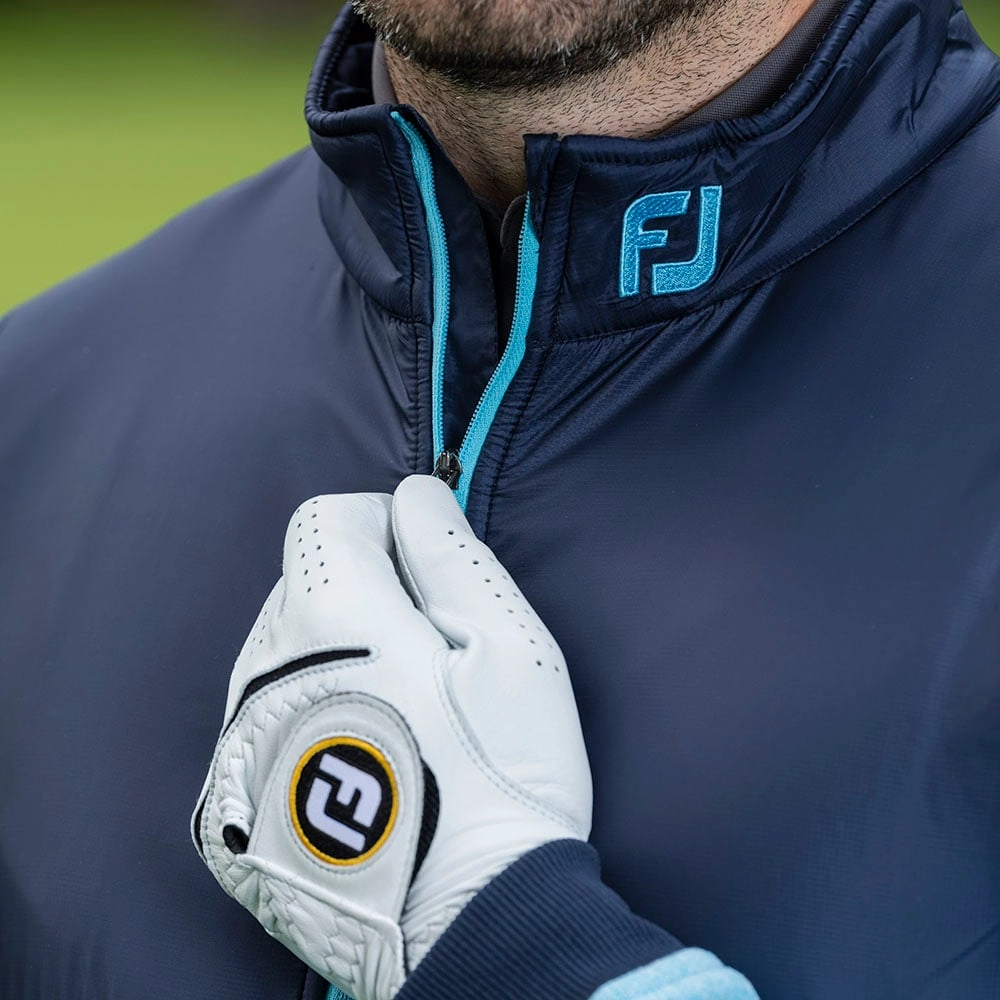 perfect for anniversaries FootJoy Chill-Out Xtreme Sport Fleece Pullover - Heather/Light Blue/Navy