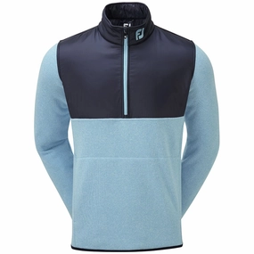 FootJoy Chill-Out Xtreme Sport Fleece Pullover - Heather/Light Blue/Navy Street Apparel Cool Weather