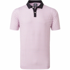 FootJoy Circle Print Polo Shirt - Black/Orchid/Violet/White Seasonal Fashion