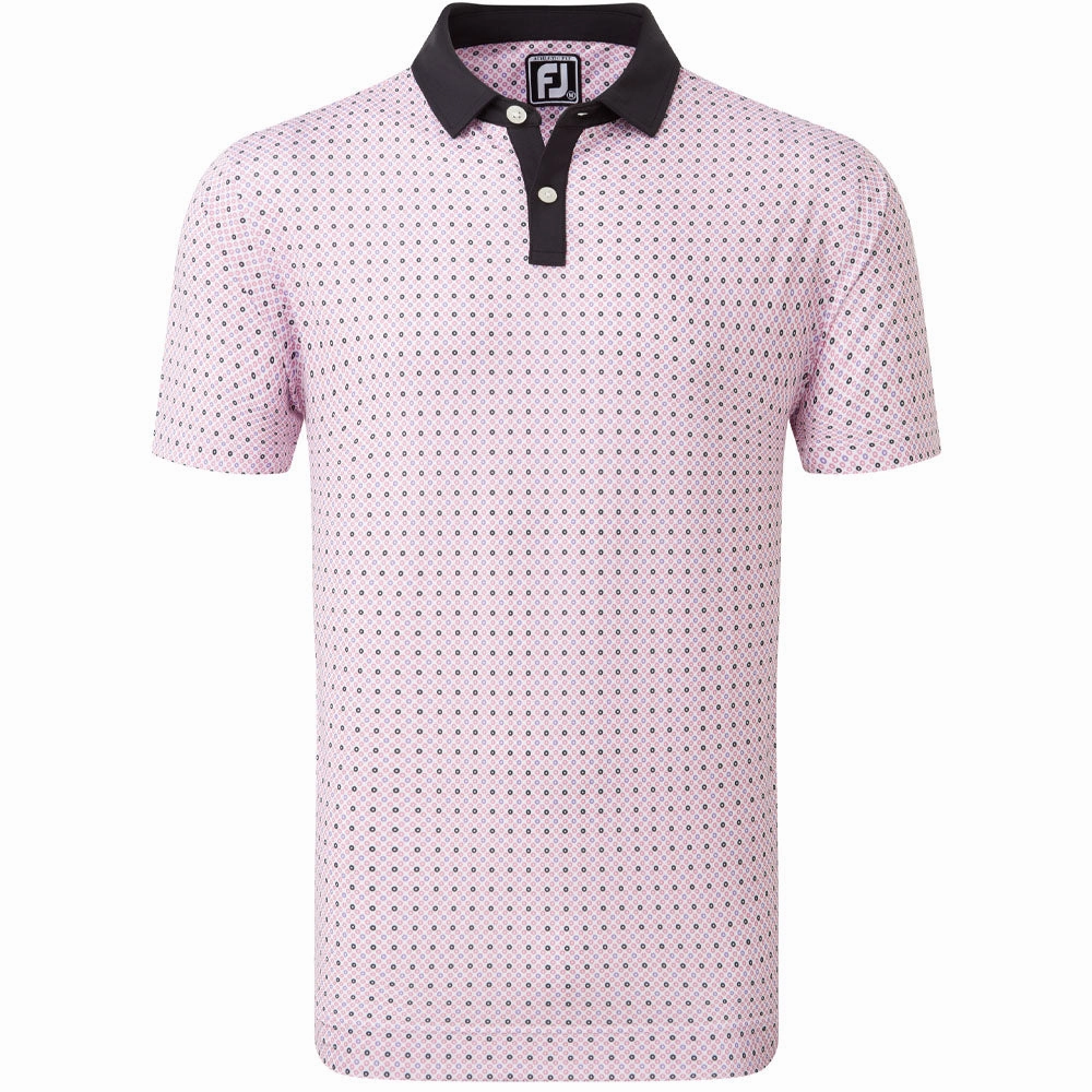 FootJoy Circle Print Polo Shirt - Black/Orchid/Violet/White Seasonal Fashion