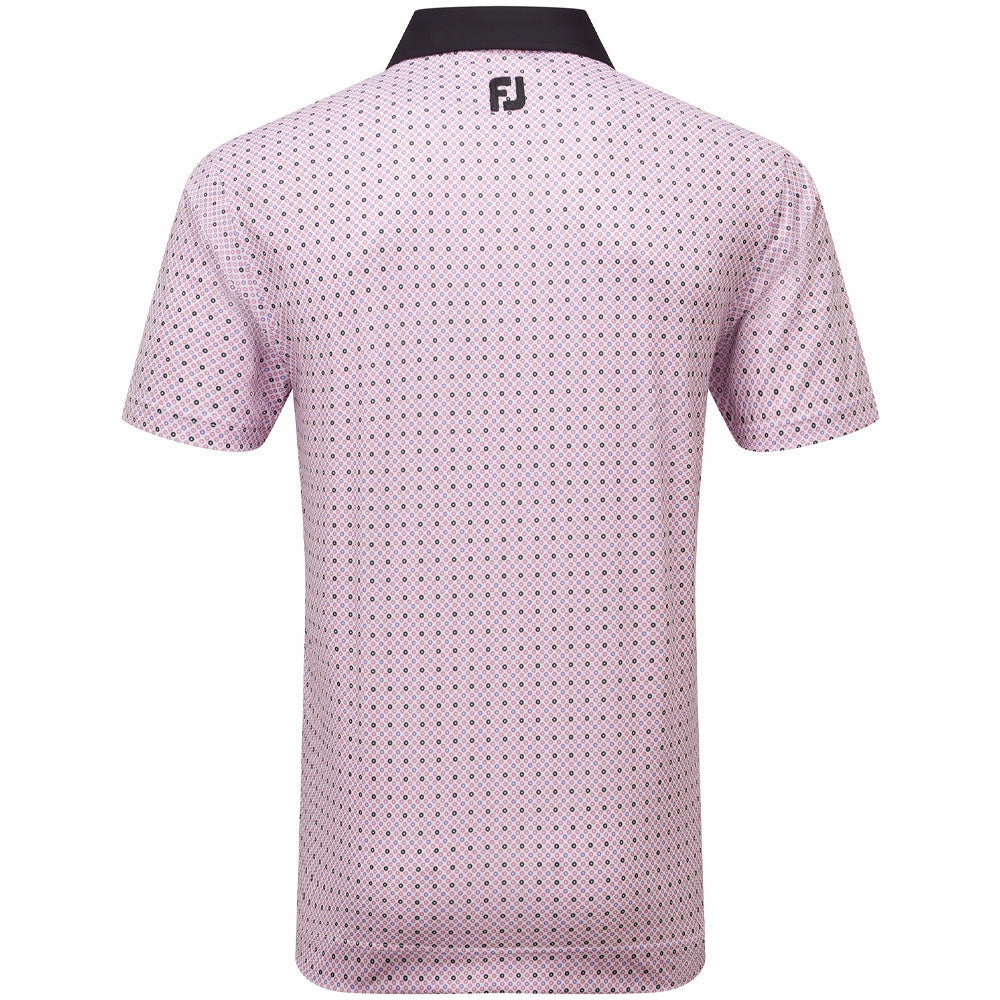 FootJoy Circle Print Polo Shirt - Black/Orchid/Violet/White Sleek Fit