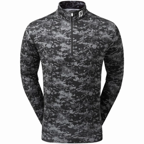 product mesh lining breathability FootJoy Cloud Camo 1/4 Zip Pullover - Black
