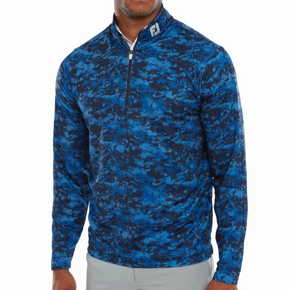 FootJoy Cloud Camo 1/4 Zip Pullover - Navy product pastel softness