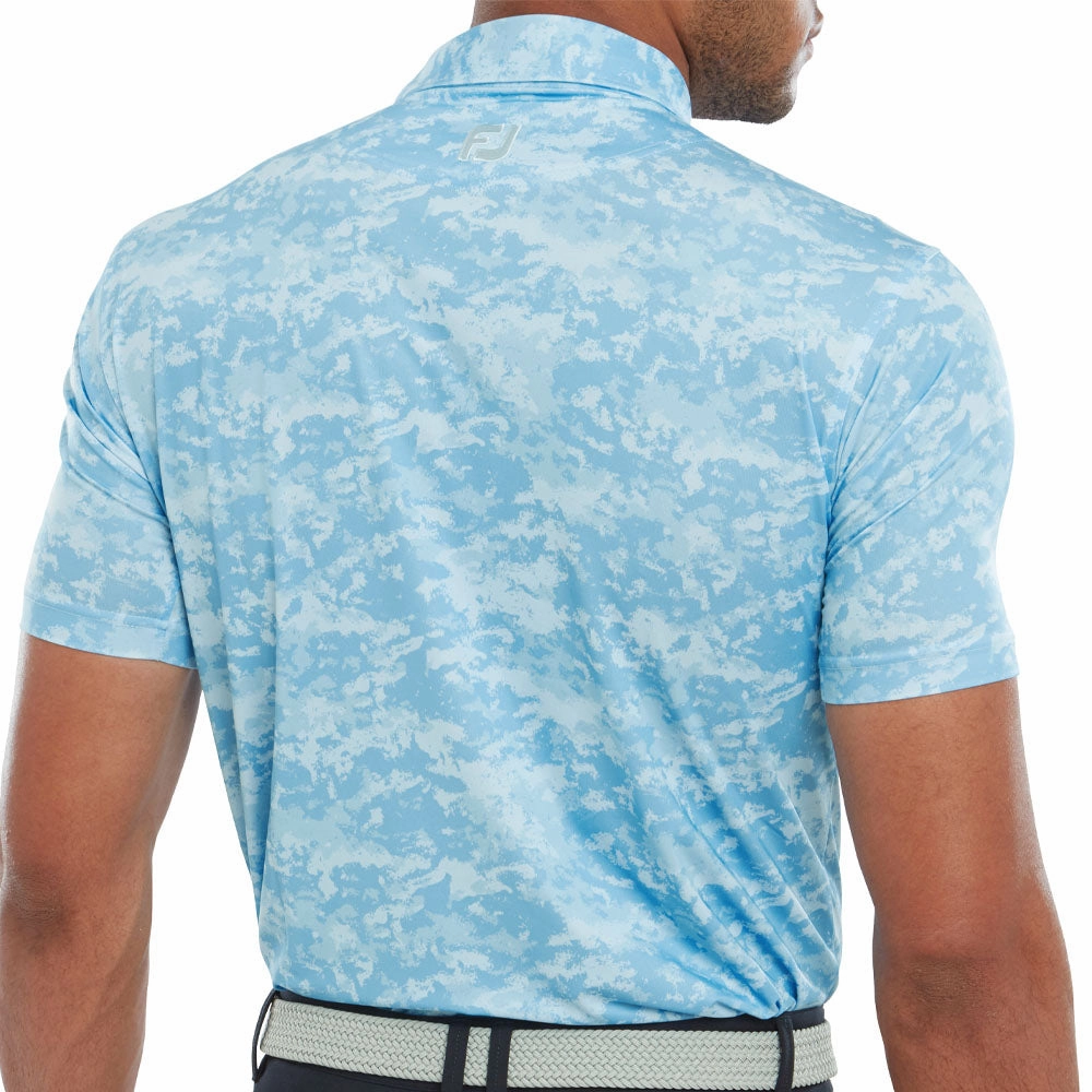 FootJoy Cloud Camo Polo Shirt - True Blue Comfortable No Shrink Fabric