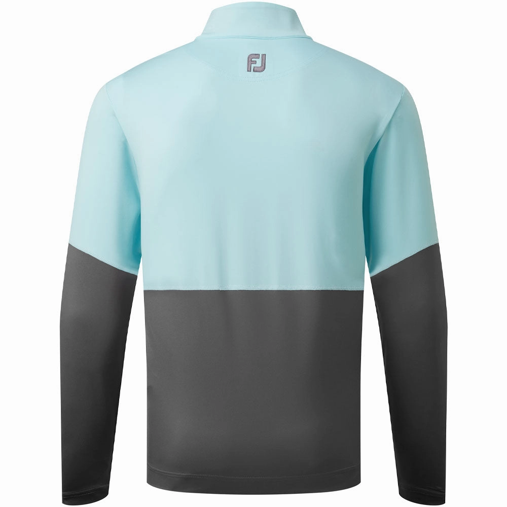 comfortable for standing Daily Relaxed FootJoy Colour Block 1/4 Zip Pullover - Aqua Surf/Lava