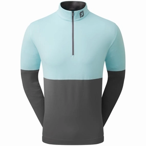 product beach relaxation vibe FootJoy Colour Block 1/4 Zip Pullover - Aqua Surf/Lava