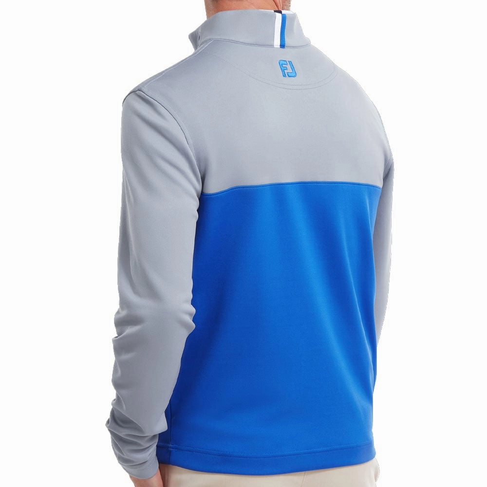 Cozy Comfort goes with shorts FootJoy Colour Block Chill Out 1/4 Zip Pullover - Dove Grey/Royal