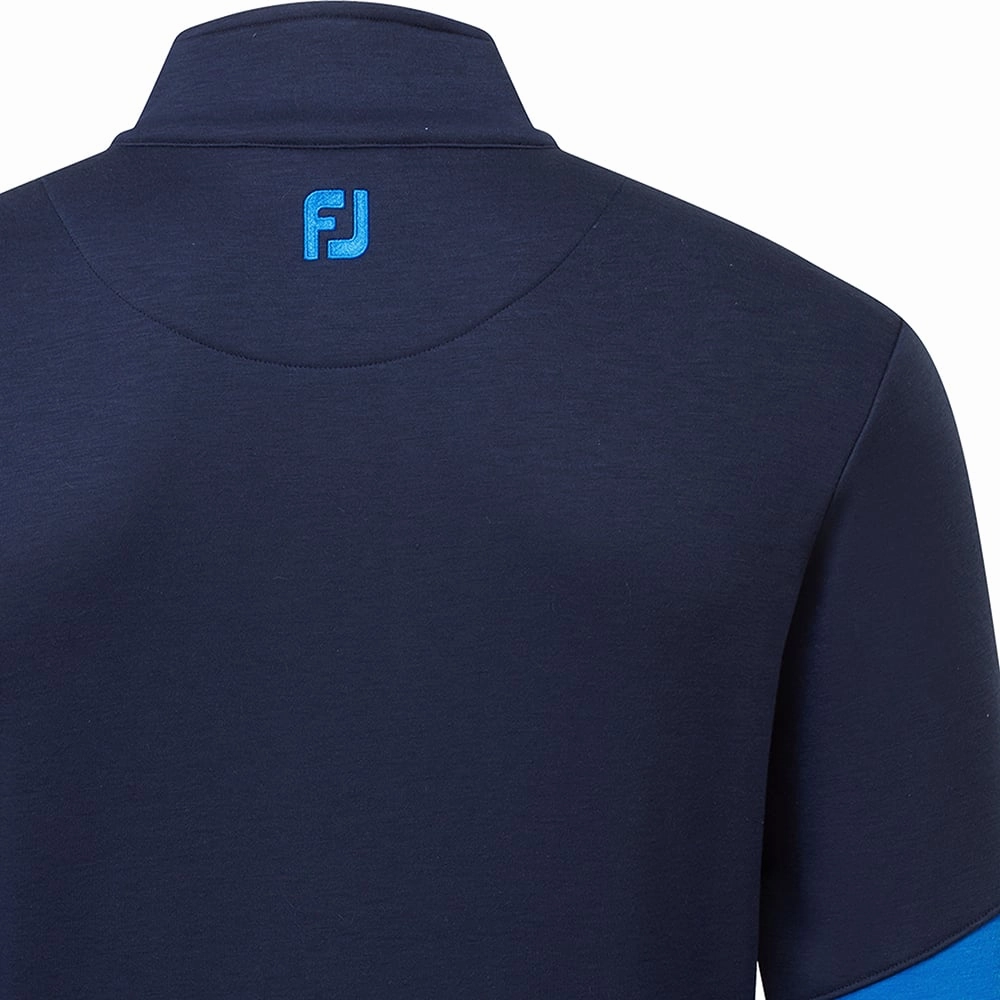Core Fit FootJoy Colour Block Full Zip Chillout Pullover - Navy/Blue