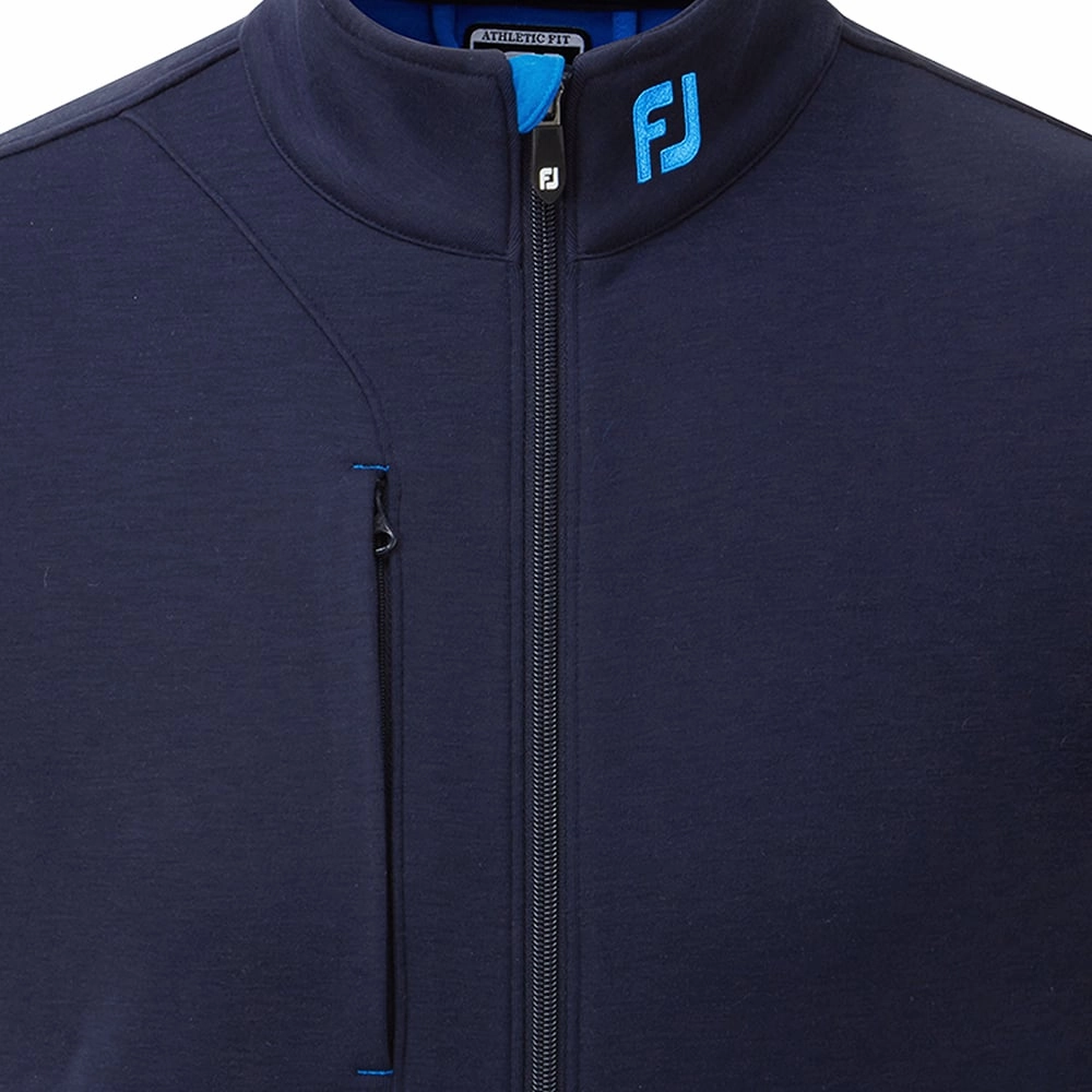 FootJoy Colour Block Full Zip Chillout Pullover - Navy/Blue Layer Sporty
