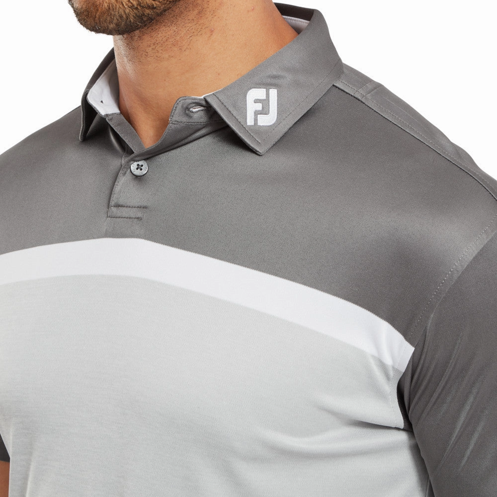 Recycled Material Relaxed fit wear FootJoy Colour Block Interlock Polo Shirt - Grey Cliff