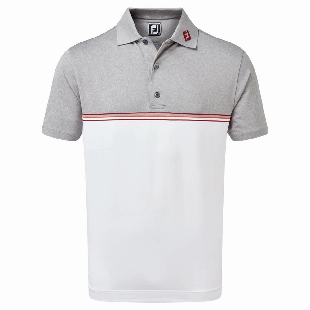 FootJoy Colour Block Lisle - Heather Grey/White Sporty Comfort Wear