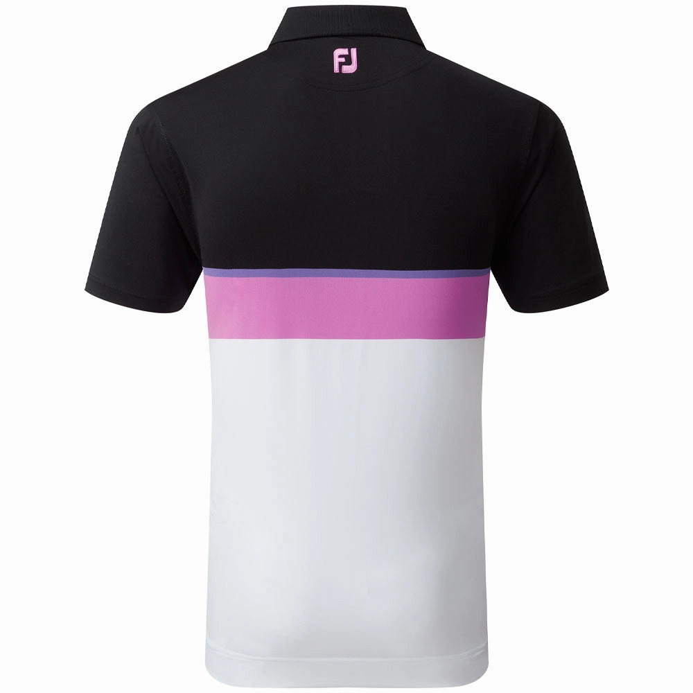 Quality Comfort Sporty Appeal FootJoy Colour Theory Polo Shirt - Black/Violet/Orchid/White
