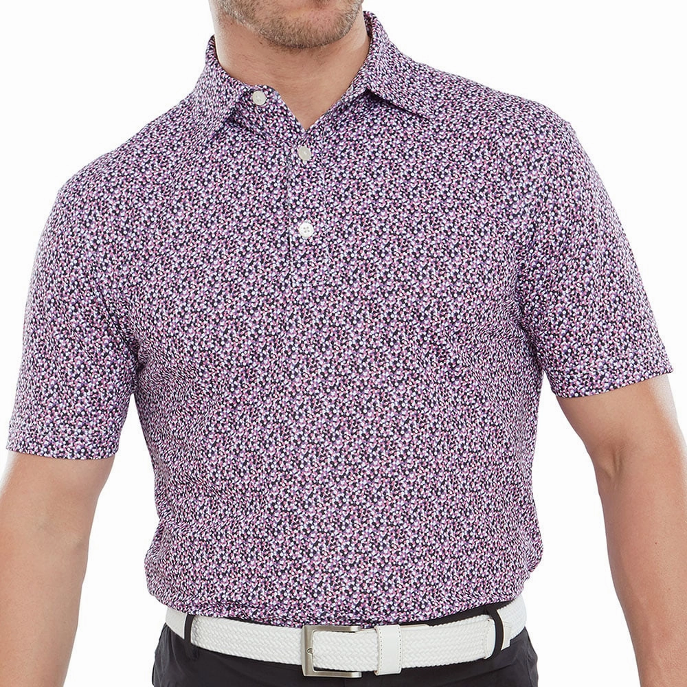 FootJoy Confetti Print Polo Shirt - Violet Autumn coziness NonIrritating Fabric