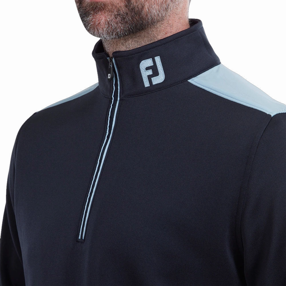 FootJoy Contrast Chill-Out Xtreme 1/4 Zip Pullover - Navy/Sky durability test
