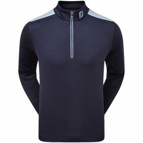 FootJoy Contrast Chill-Out Xtreme 1/4 Zip Pullover - Navy/Sky Date night Pullover