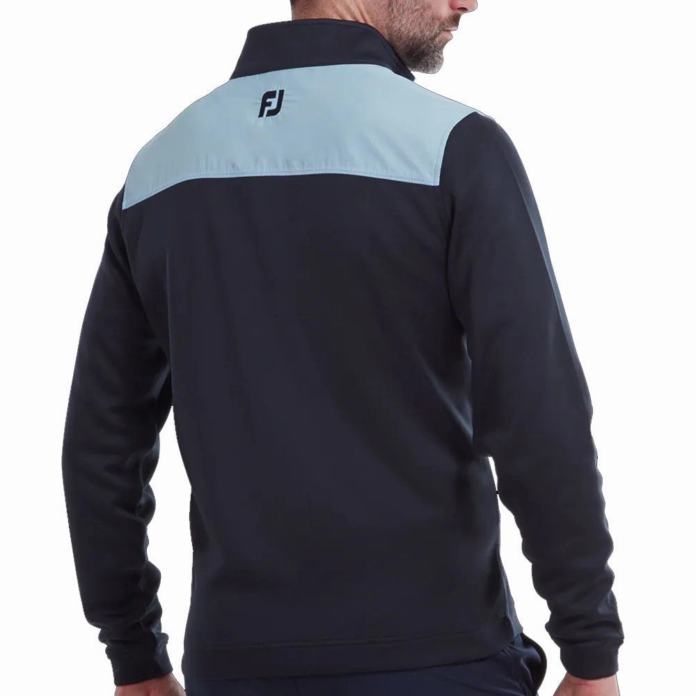Fashion Flex product marketing FootJoy Contrast Chill-Out Xtreme 1/4 Zip Pullover - Navy/Sky