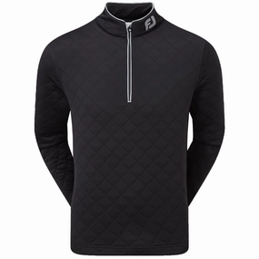 formal party Sports Wear FootJoy Diamond Jacquard 1/4 Zip Pullover - Black/Grey