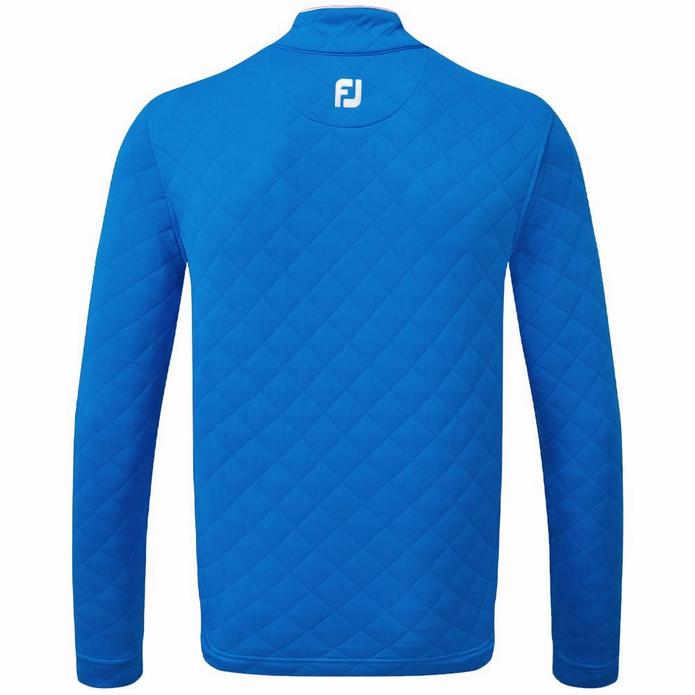 FootJoy Diamond Jacquard 1/4 Zip Pullover - Cobalt/White Simple Wear Minimalist Design