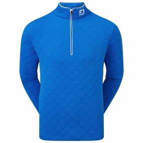 FootJoy Diamond Jacquard 1/4 Zip Pullover - Cobalt/White Modern