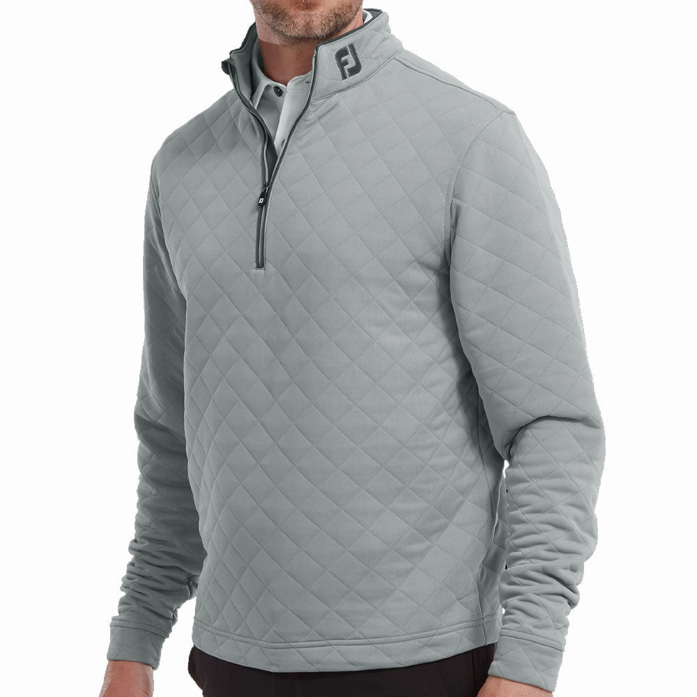 FootJoy Diamond Jacquard 1/4 Zip Pullover - Grey/Charcoal Quality control Street Sporty