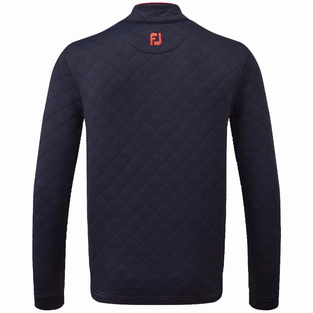 group wear FootJoy Diamond Jacquard 1/4 Zip Pullover - Navy/Bright Red