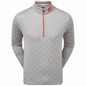 appropriate for weekdays Sporty Comfort FootJoy Diamond Quilted Chill-Out Xtreme 1/4 Zip Pullover - Grey/Chilli