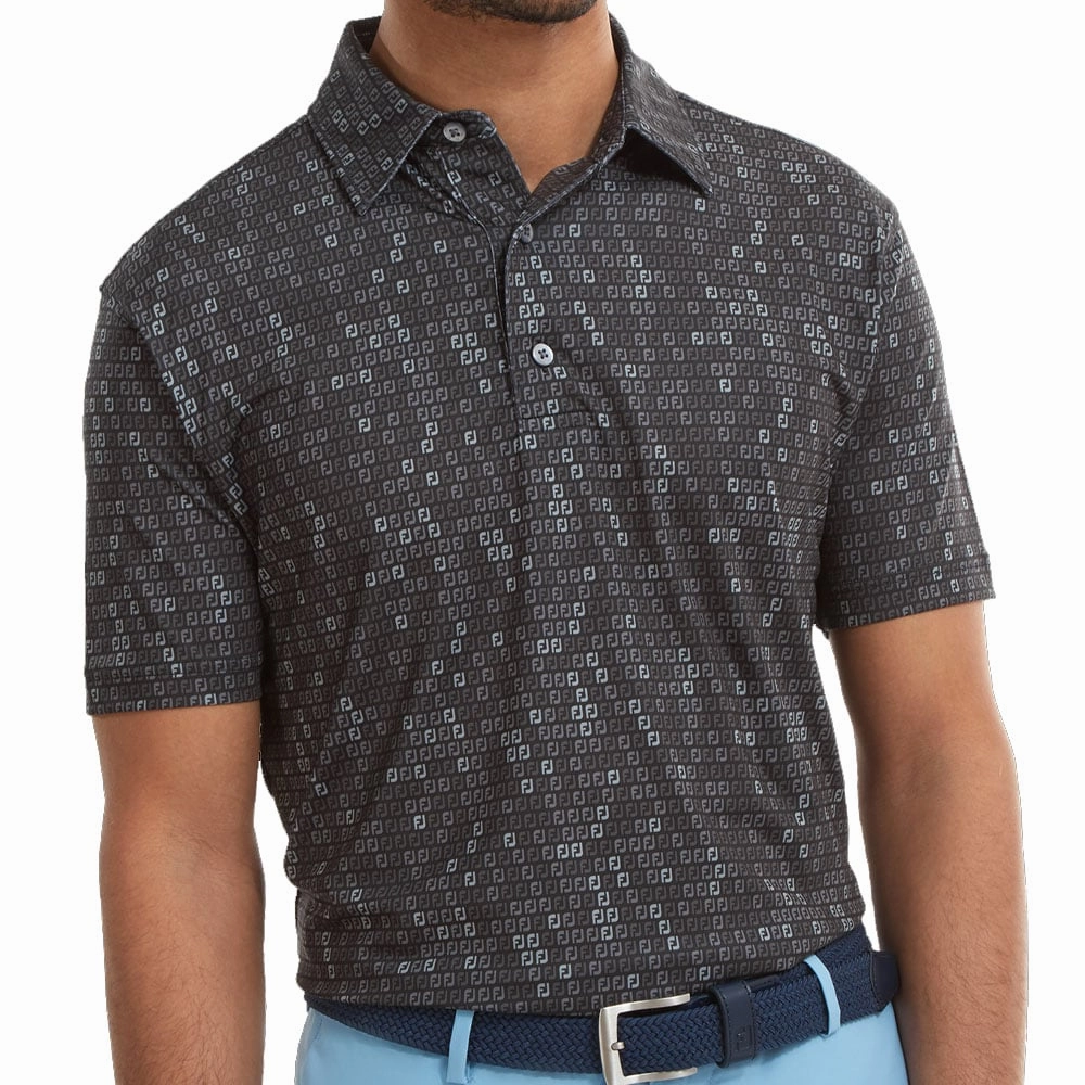 Versatile Piece MoistureWickingFabric FootJoy Digital Camo Print Lisle Polo Shirt - Black