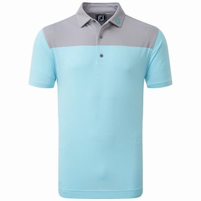 FootJoy End-On-End Block Polo Shirt - White/Maui Blue/Lava Minimalist Apparel