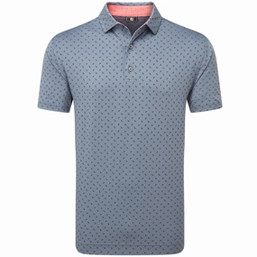 FootJoy Flower Bud Foulard Lisle Polo Shirt - Flint Textured Surface