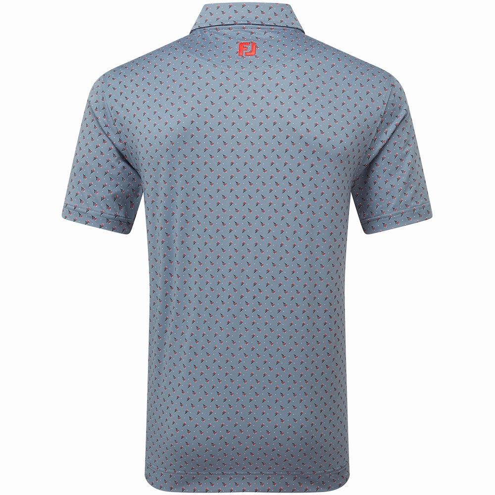 FootJoy Flower Bud Foulard Lisle Polo Shirt - Flint ZeroWaste Production Anti-static
