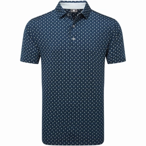 FootJoy Flower Bud Foulard Lisle Polo Shirt - Navy Cozy Vibes