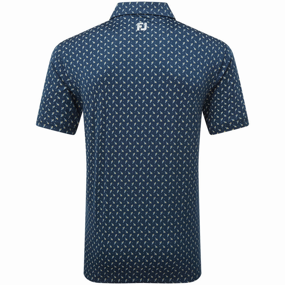 Simple and Cozy FootJoy Flower Bud Foulard Lisle Polo Shirt - Navy