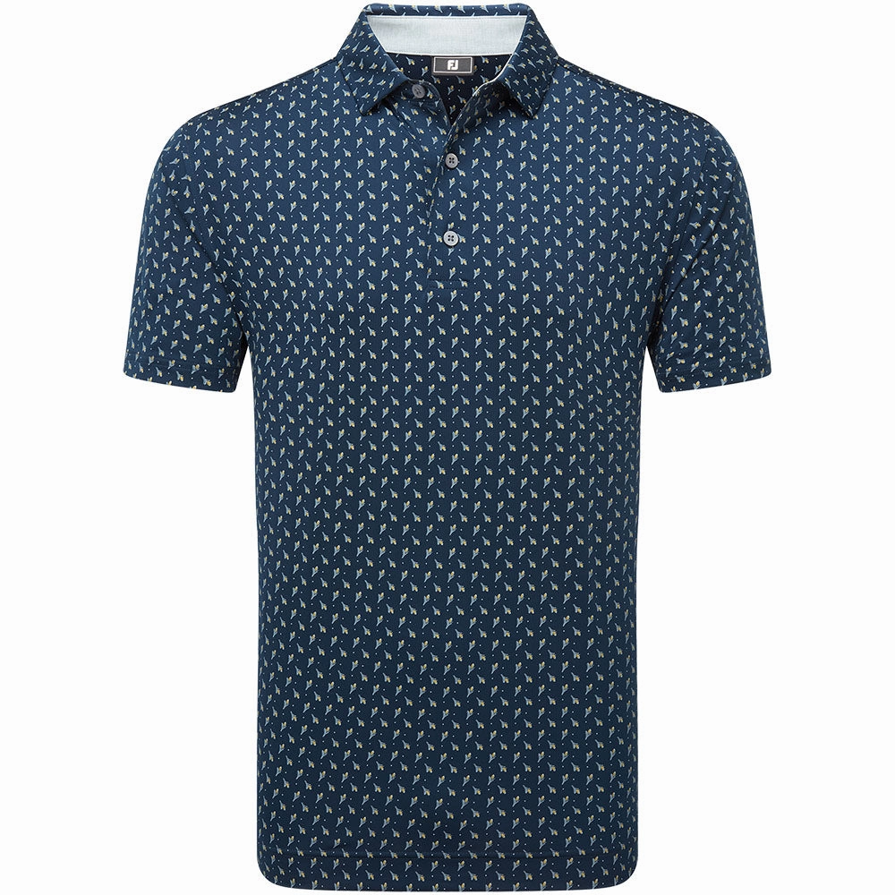 FootJoy Flower Bud Foulard Lisle Polo Shirt - Navy Cozy Vibes