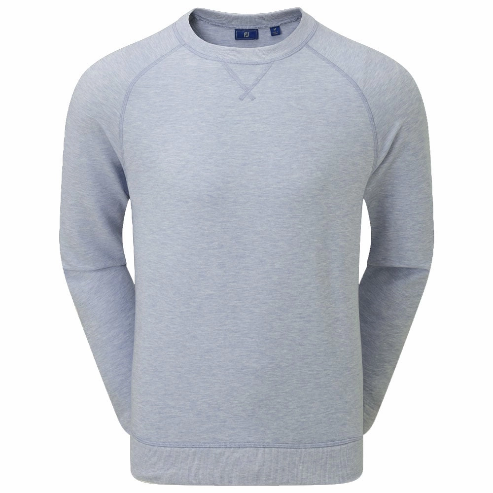 FootJoy French Terry Crew Neck Sweater - Heather Dove Grey Backpacking Essential Fashion Relaxed