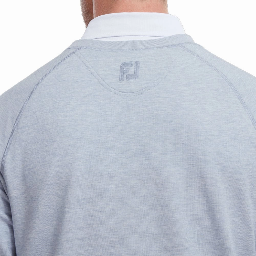 FootJoy French Terry Crew Neck Sweater - Heather Dove Grey goes with sneakers