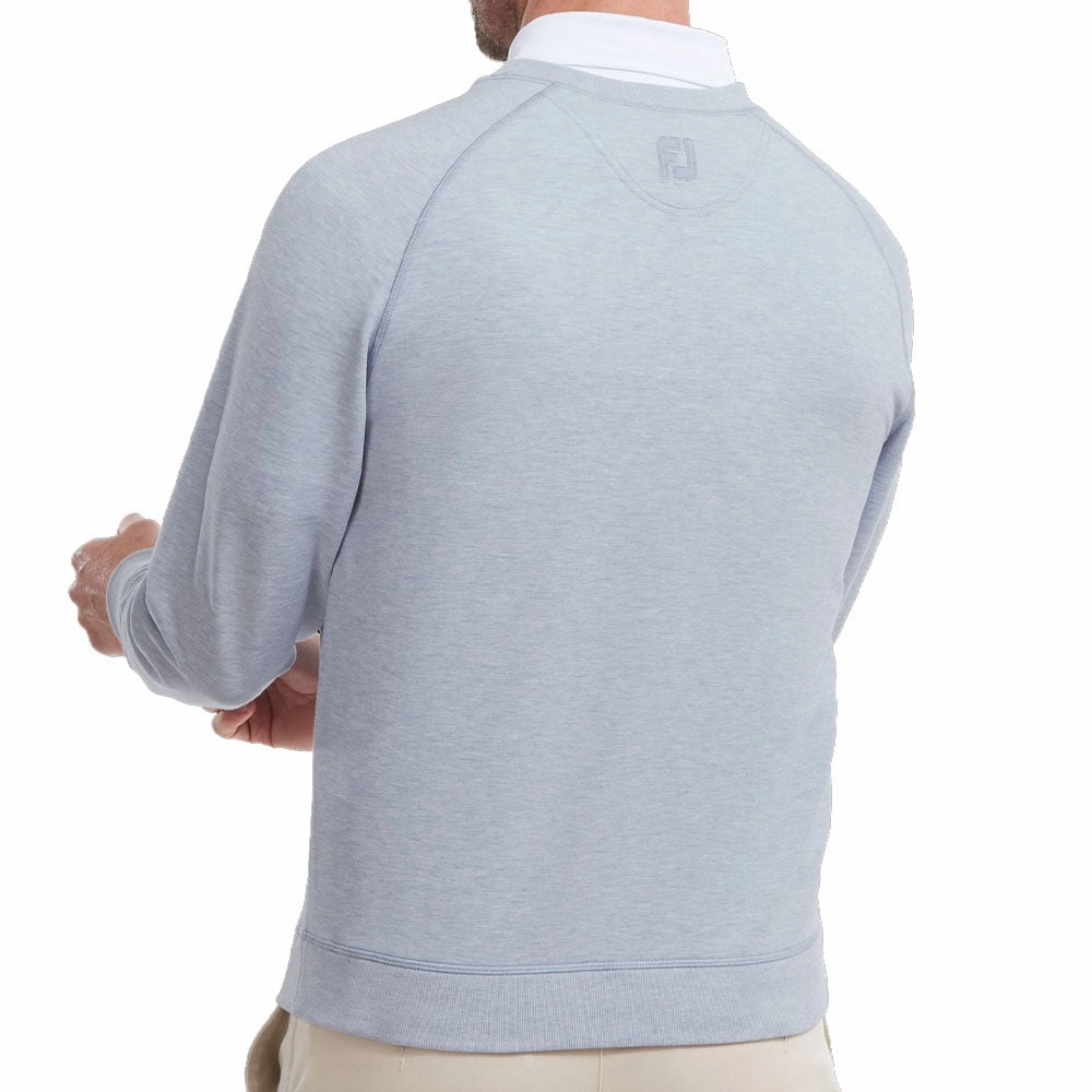 Functional Style product gemstone luxury FootJoy French Terry Crew Neck Sweater - Heather Dove Grey