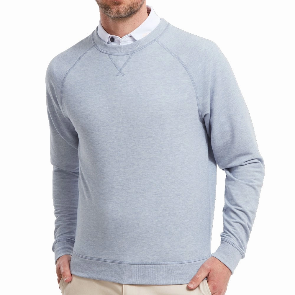 FootJoy French Terry Crew Neck Sweater - Heather Dove Grey Cozy Vibe