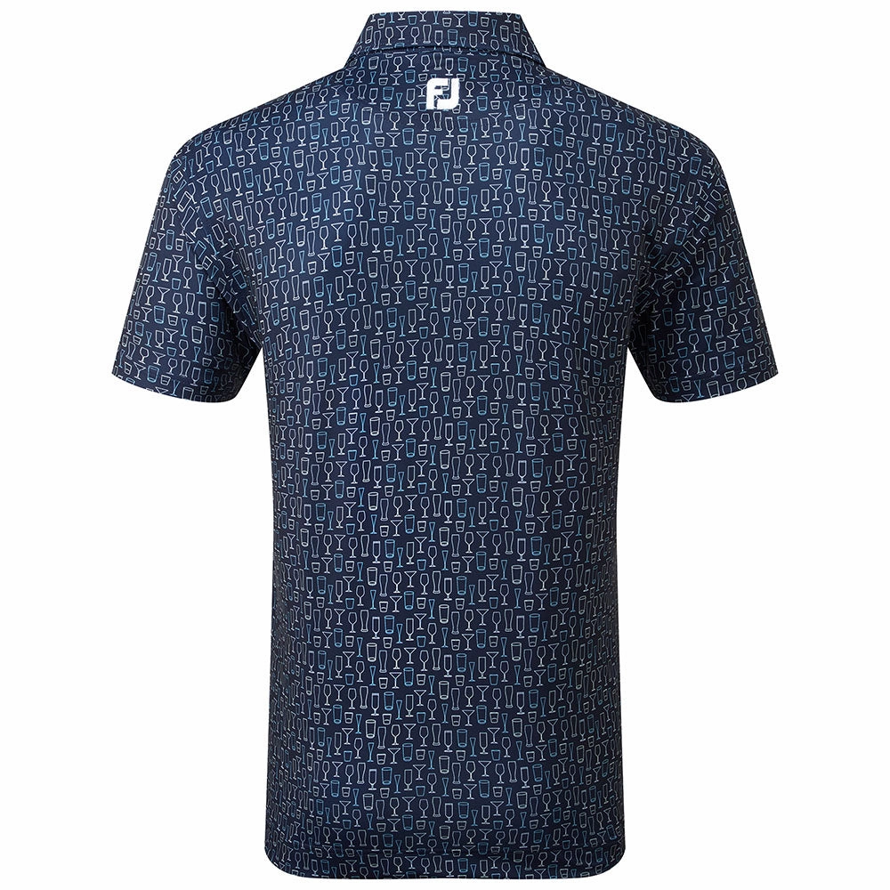 FootJoy Glass Print Polo Shirt - Navy Halloween Versatile Top