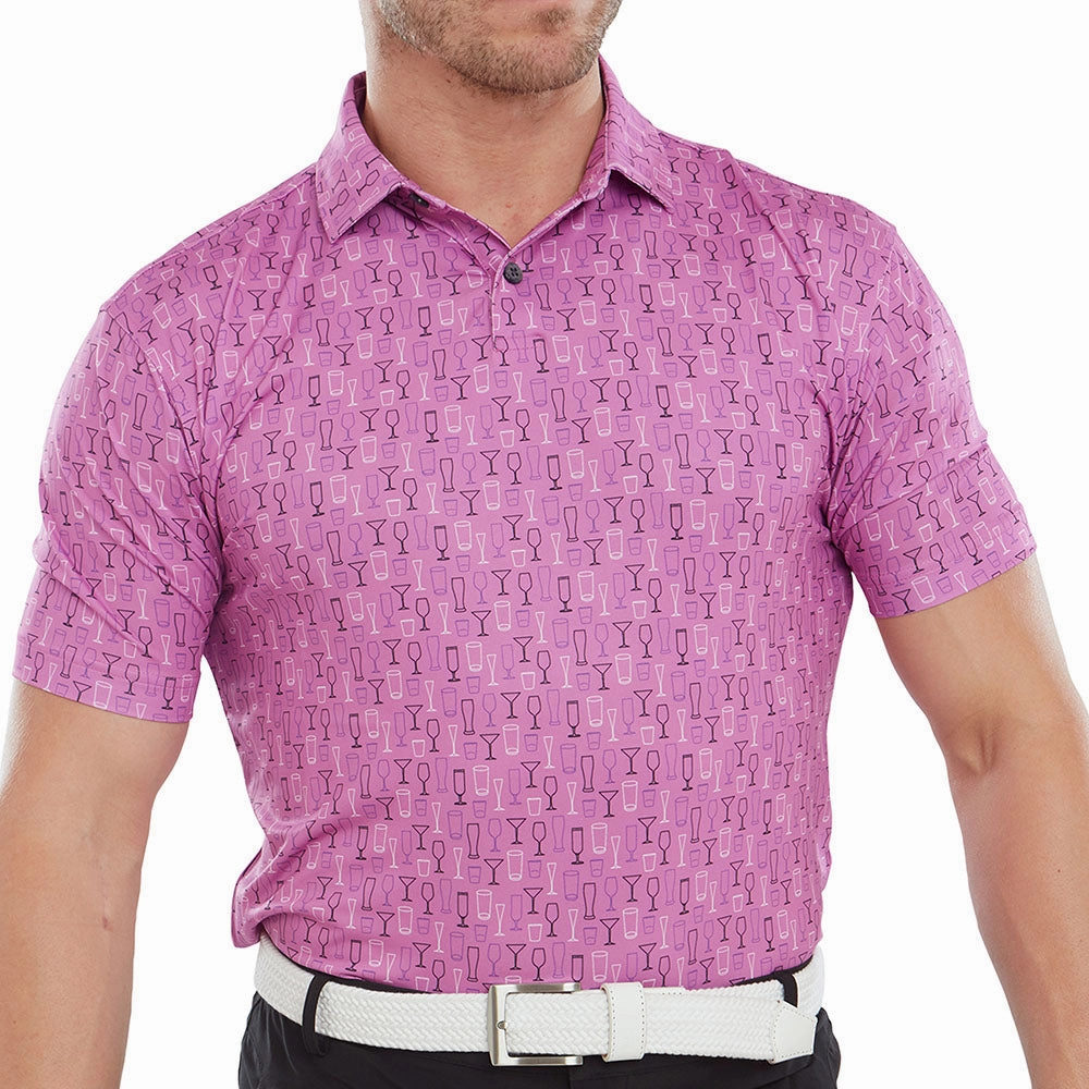 FootJoy Glass Print Polo Shirt - Orchid Outdoor Gear Ethically Sourced Material