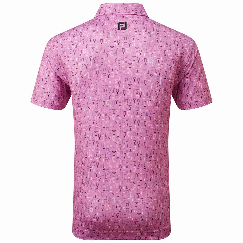 FootJoy Glass Print Polo Shirt - Orchid OekoTexCertified