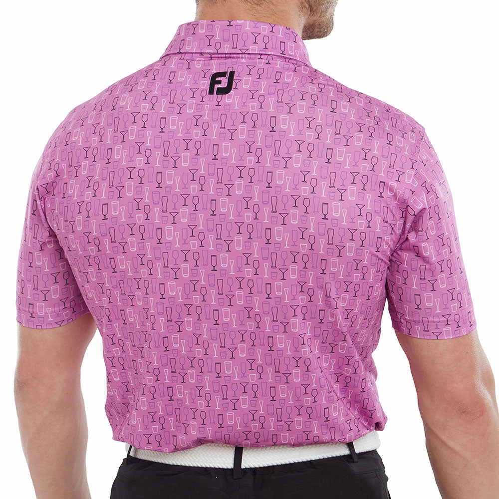Relaxed Vibes All-Purpose Wear FootJoy Glass Print Polo Shirt - Orchid