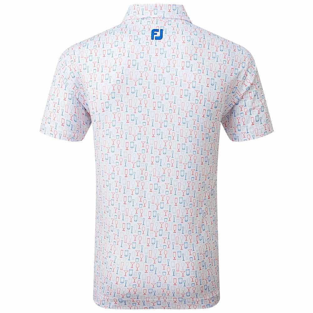 FootJoy Glass Print Polo Shirt - White Easy Layer Printed design
