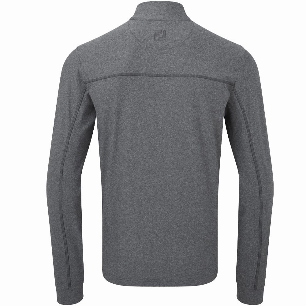 FootJoy Heather Chill-Out XP 1/2 Zip Pullover - Heather Charcoal Cuffed Sleeves
