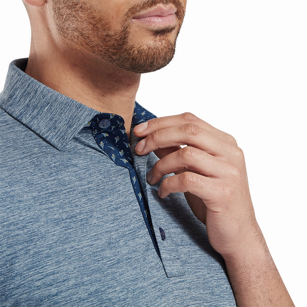 Effortless Daywear FootJoy Heather Lisle With Trim Polo Shirt - Navy