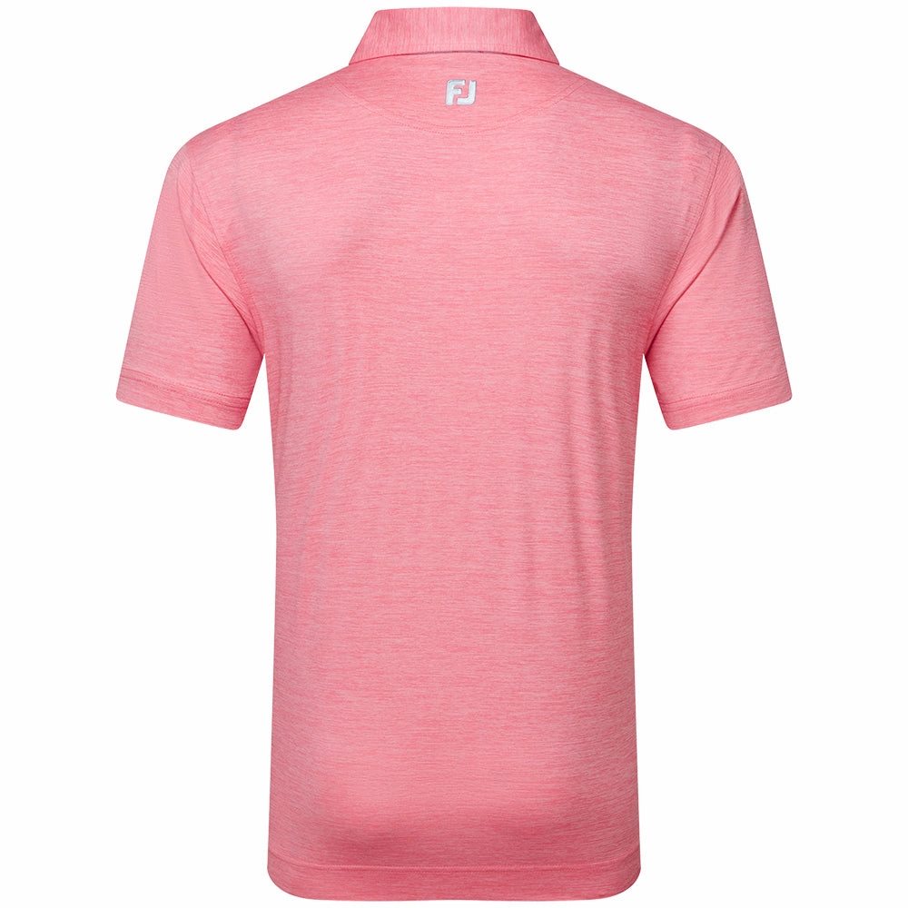 FootJoy Heather Lisle With Trim Polo Shirt - Pink Lemonade Cozy Feeling
