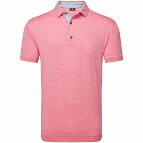 Layering Options FootJoy Heather Lisle With Trim Polo Shirt - Pink Lemonade