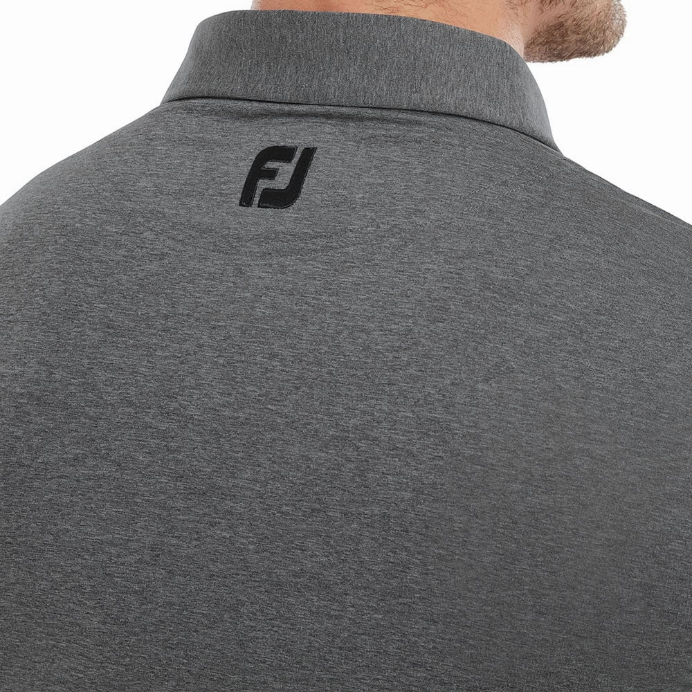 FootJoy Heather Self Collar Polo Shirt - Black Heather Soft and Cozy