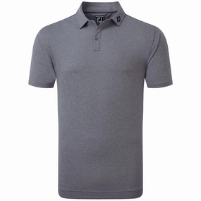 Perfect Comfort Wear Durable Knit Structure FootJoy Heather Self Collar Polo Shirt - Navy