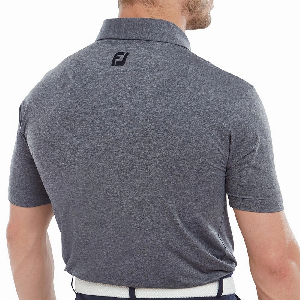 FootJoy Heather Self Collar Polo Shirt - Navy right size Street Trend Look